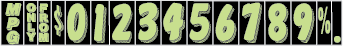Windshield Fluorescent Numbers - 7 1/2 inch Chartreuse & Black
